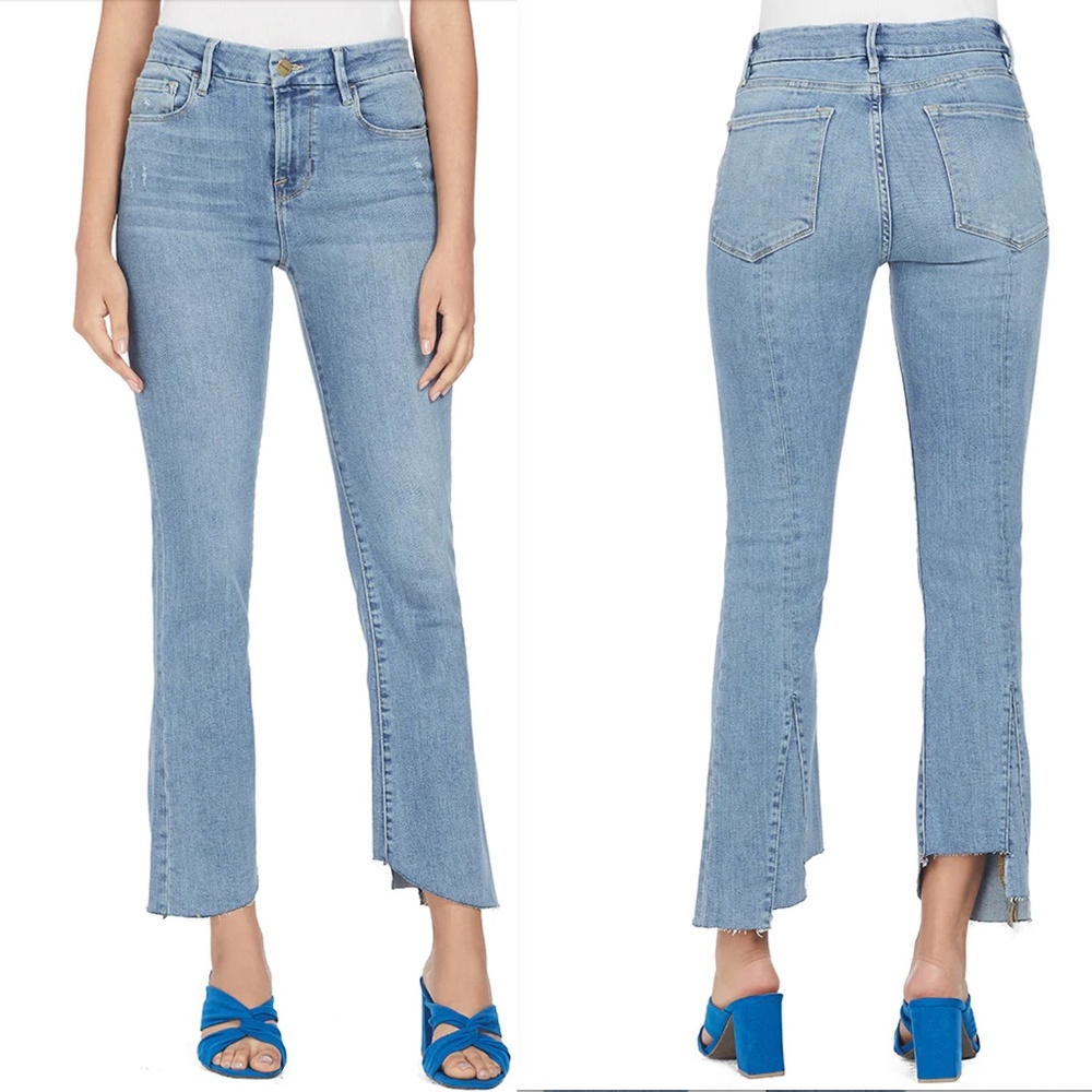 Frame Le Crop Boot Cut Cropped Raw Hem Jeans